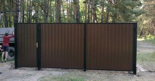 Купить распашные ворота из профнастила Бирск, цена от 2750 руб.